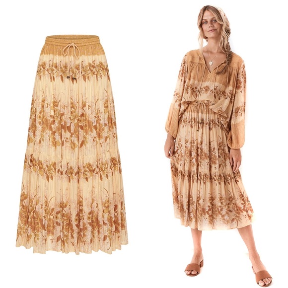 Spell & The Gypsy Collective | NWT Coco Lei Midi Skirt in Caramel Small - Picture 13 of 14